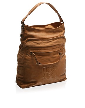 Diesel Large Leather And Canvas Shopper