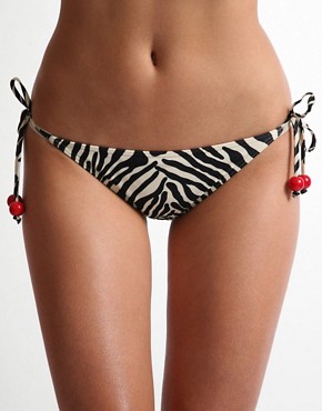 ASOS Zebra Pant With Red Beads
