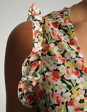 Orion Frill Sleeve Floral Tea Dress