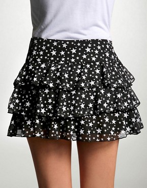 Star Print Mini Ra-Ra Skirt