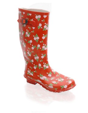 ASOS Rose Printed Wellie Boots