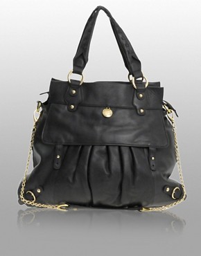 Modalu Large Leather Shoulder Bag With Chain Handle