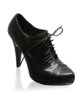 Keira Knightley | ASOS Tie Front Snake Shoe Boots at ASOS