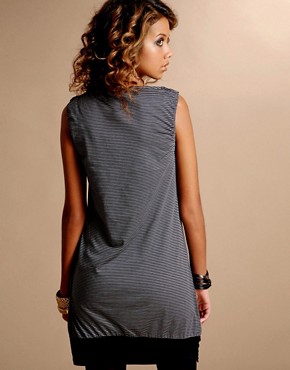 WeSC Button-Through Oversize Stripe Vest Dress