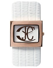 Just Cavalli White Leather Strap Watch