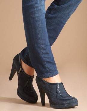 ASOS Leather Patent Panel Shoe Boot