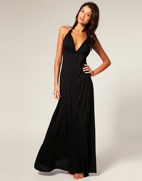 ASOS Jersey Grecian Maxi Beach Dress with Padded Cups