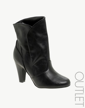 London Rebel Cuff Detail Ankle Boots