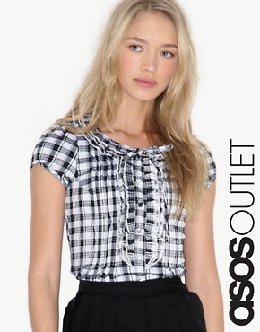 Peoples Market Check Top With Frill Bib