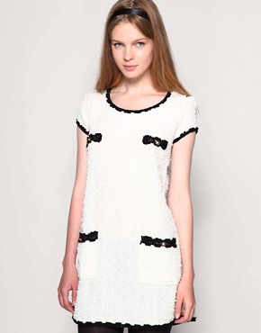 Yumi Boucle Dress With Contrasting Trim