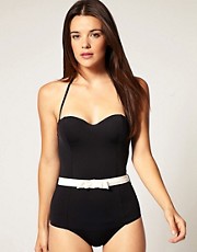 Ted Baker Contrast Bow Swimsuit