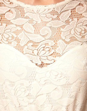 Image 3 of ASOS PETITE Lace And Mesh Midi Dress