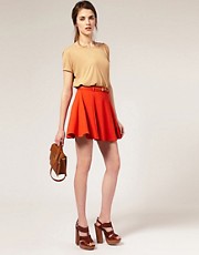 ASOS Belted Ponti Fit and Flare Skirt