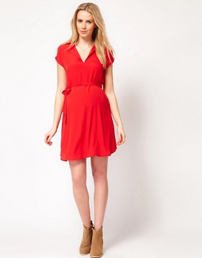 Image 4 of ASOS Maternity Exclusive Dress With Tie Waist