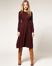 ASOS Ribbed Knitted Dress In 70's Style
