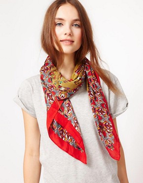 Image 1 of Warehouse Floral Ikat Scarf