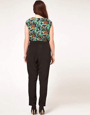 Image 2 of ASOS CURVE Exclusive Jumpsuit In Tropical Print