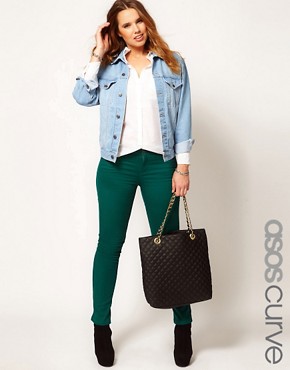Image 1 of ASOS CURVE Exclusive Skinny In Green