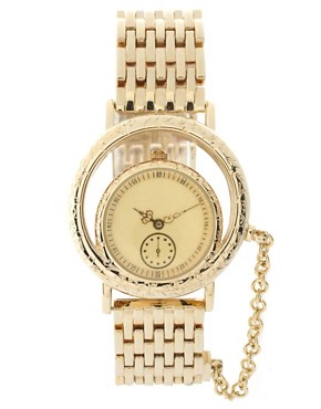 Image 1 of ASOS PREMIUM Vintage Style Watch With Inner Pocket Watch Detail