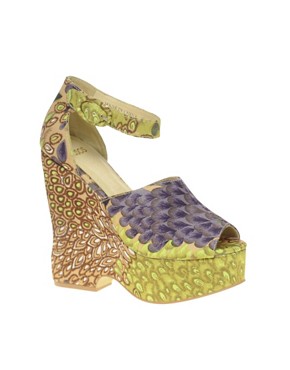 Image 1 of ASOS HAMILTON Wedges with Peacock Print