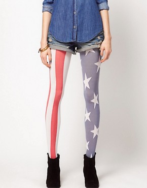 Image 1 of House of Holland for Pretty Polly USA Flag
