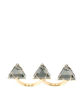 Image 1 of ASOS Wrapped Triangle Triple Finger Ring