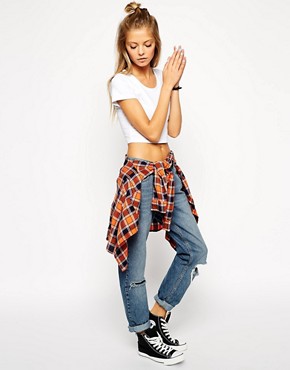 cropped top with high-waist bottoms