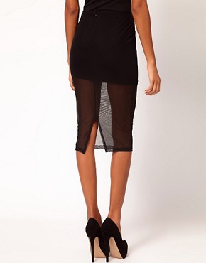 Image 2 of ASOS Pencil Skirt in Sheer and Solid