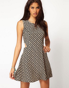 Image 1 of Glamorous Cut Out Side Aztec Dress