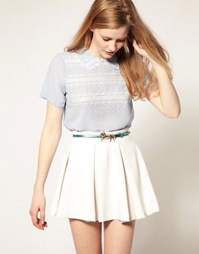 Image 1 of ASOS Sheer Blouse With Embroidery