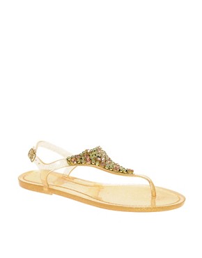 Image 1 of River Island Glitter and Diamante Jelly Sandals
