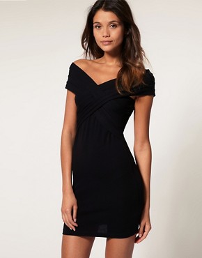 Image 1 of ASOS Mini Bodycon Dress with Cross Front