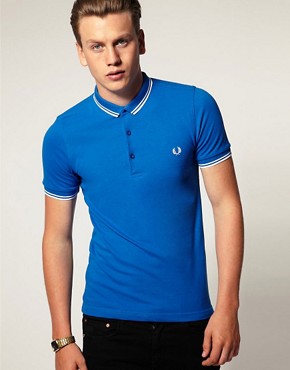 Image 1 of Fred Perry Slim Fit Small Collar Twin Tipped Polo