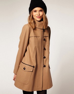 Image 1 of ASOS Coat With Fold Over Collar