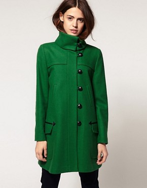 Image 1 of ASOS Coat With Fold Over Collar