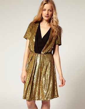 Image 1 of Suzie Wong Nell Emerald Sequin Embellished Dress