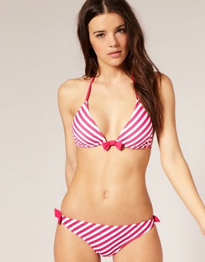 Image 1 of Oasis Bias Stripe Triangle Bikini