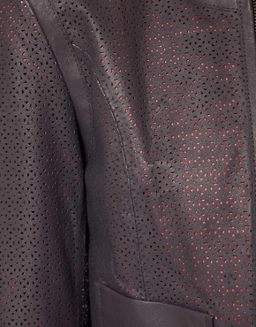 Image 3 of ASOS Laser Cut Leather Jacket