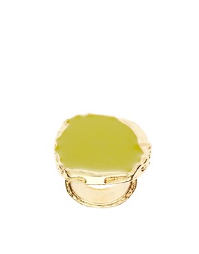 Image 1 of ASOS Lime Green Enamelled Cocktail Ring