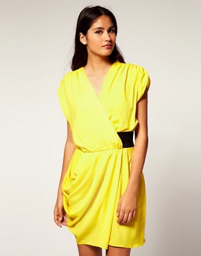 Image 1 of ASOS Wrap Dress with Contrast Belt