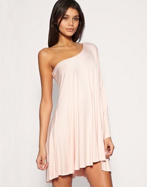 Image 1 of Lipsy Dress Asymmetric Draped Jersey