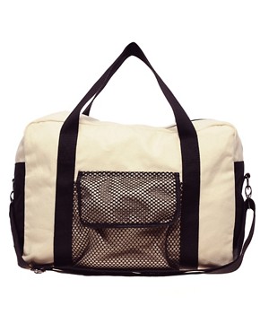 Image 1 of ASOS Canvas and Mesh Holdall