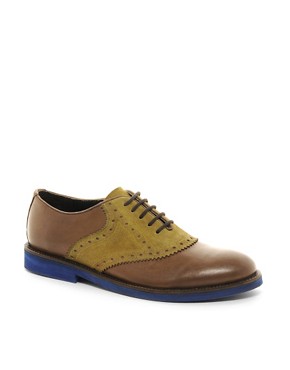 Image 1 of ASOS Saddle Shoes in Leather and Suede
