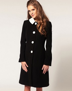 Image 1 of ASOS Dolly Coat With Contrast Colour And Buttons