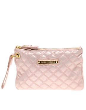 Image 1 of Juicy Couture Gift Boxed Quilted Shimmer Leather Wristlet Bag