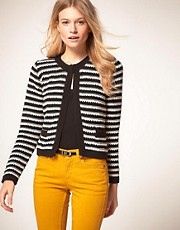 Oasis Textured Stripe Cardigan