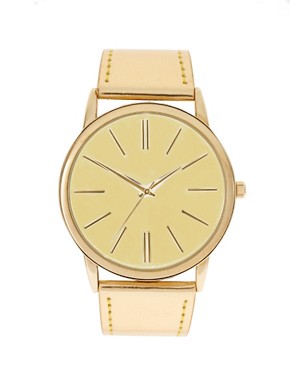 Image 1 of ASOS Watch with Mirrored Face and Metallic Strap