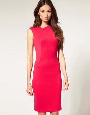 Image 1 of ASOS Sleeveless Dress with Asymmetric Neck