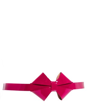 Image 1 of See By Chloe Pink Patent Bow Belt