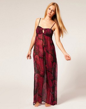 Image 1 of ASOS Bandeau Maxi Beach Dress In Paisley Scarf Print